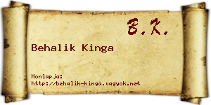 Behalik Kinga névjegykártya