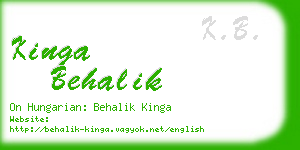 kinga behalik business card